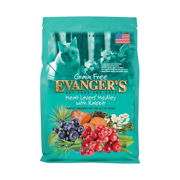  Evanger's Grain-Free Meat Lovers Medley with Rabbit Recipe Cat Food - 4.4lb