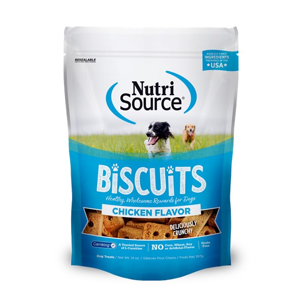 NutriSource Chicken Biscuits Healthy Grain Free Dog Treats 14oz