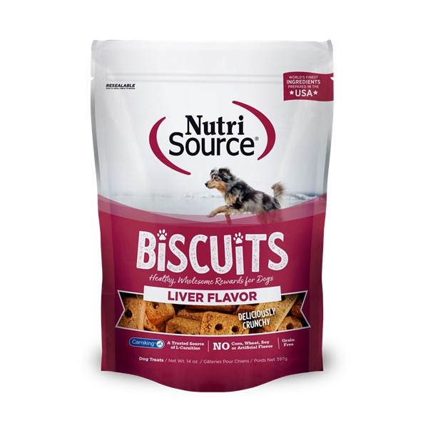 NutriSource Liver Biscuits Healthy Grain Free Dog Treats 14oz