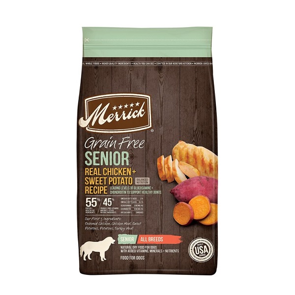 Merrick Real Chicken & Sweet Potato Recipe Grain-Free Adult Senior Dog Food - 22lb