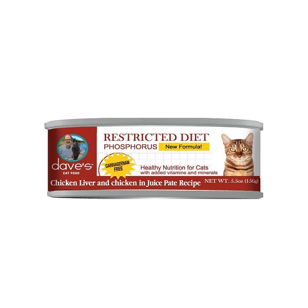 Dave's Restricted Diet Phosphorus Chicken Liver & Chicken in Juice Pate Wet Cat Food - 5.5oz
