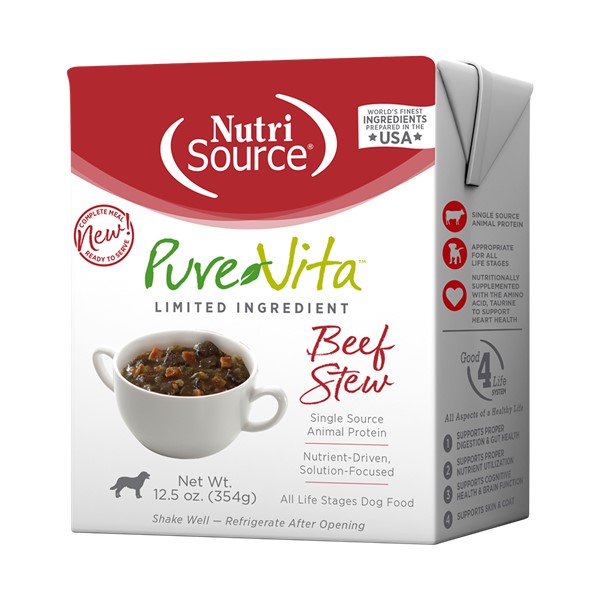 NutriSource Pure Vita Beef Stew Limited Ingredient Wet Dog Food