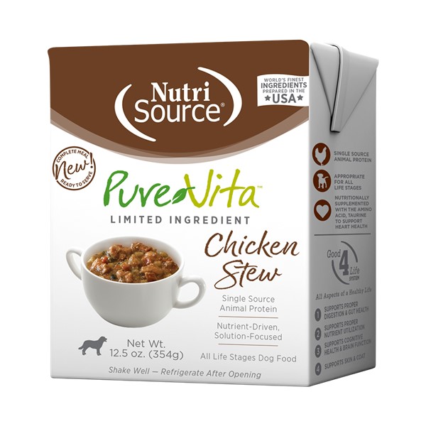 NutriSource Pure Vita Chicken Stew Limited Ingredient Wet Dog Food
