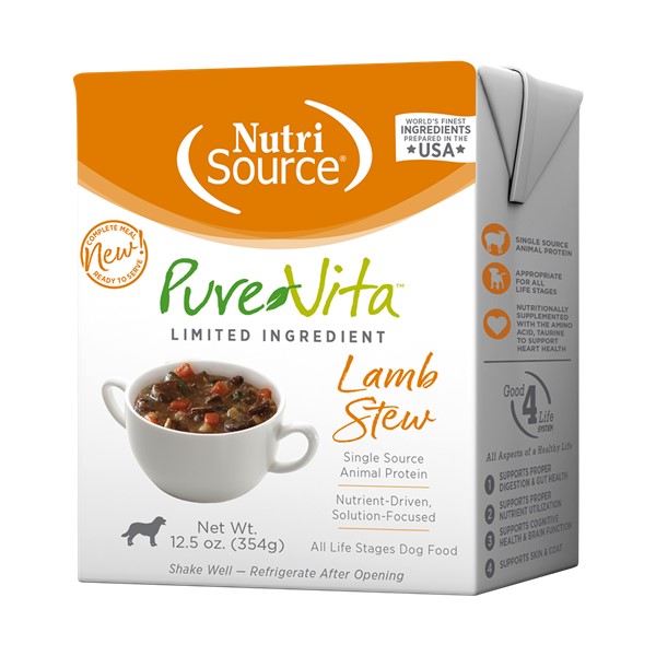 NutriSource Pure Vita Lamb Stew Limited Ingredient Wet Dog Food