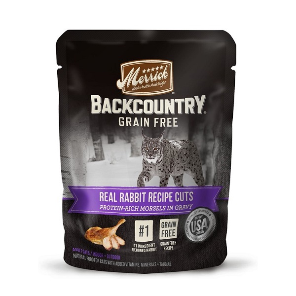 Merrick Backcountry Grain-Free Real Rabbit Recipe Cuts Cat Food Pouches - 3oz