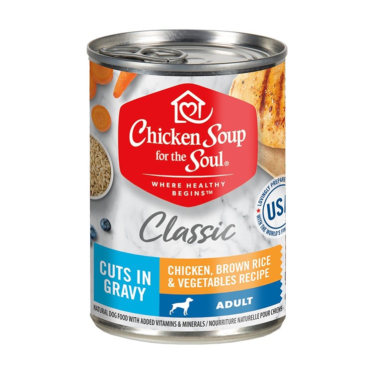 Chicken Soup Classic Cuts in Gravy Chicken, Brown Rice & Vegtables Recipe Wet Dog Food - 13oz