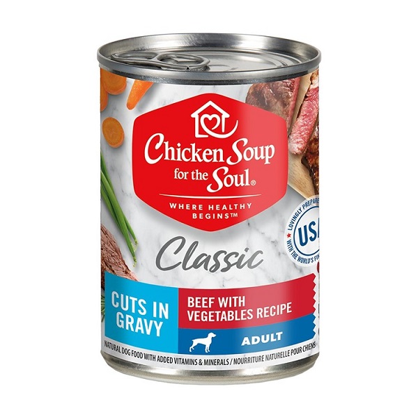Chicken Soup Classic Cuts in Gravy Beef with Vegetables Recipe Wet Dog Food - 13oz