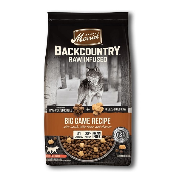 Merrick Backcountry Raw Infused Big Game Recipe w/Lamb, Boar & Venison Grain-Free Dog Food - 20lb
