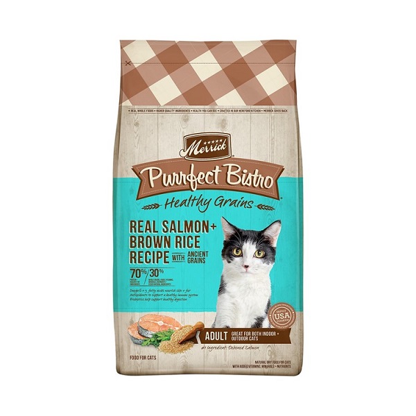 Merrick Purrfect Bistro Healthy Grains Recipe w/Salmon & Brown Rice Adult Food - 4lb