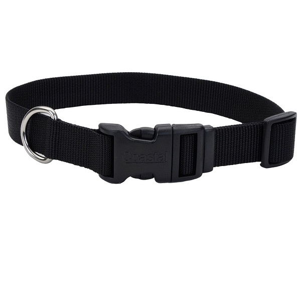 Coastal Pet Products Tuff Collar 3/4" Adjustable Dog Collar w/Plastic Buckle (14"-20") - Black