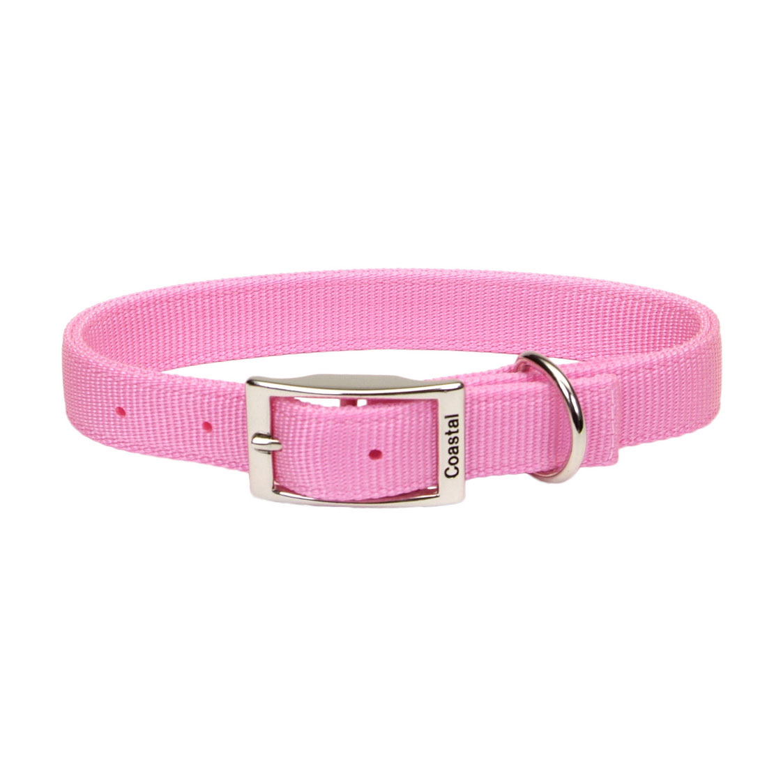 Coastal Pet Products 1" Adjustable Double-Ply Dog Collar w/Metal Buckle (24") - Pink