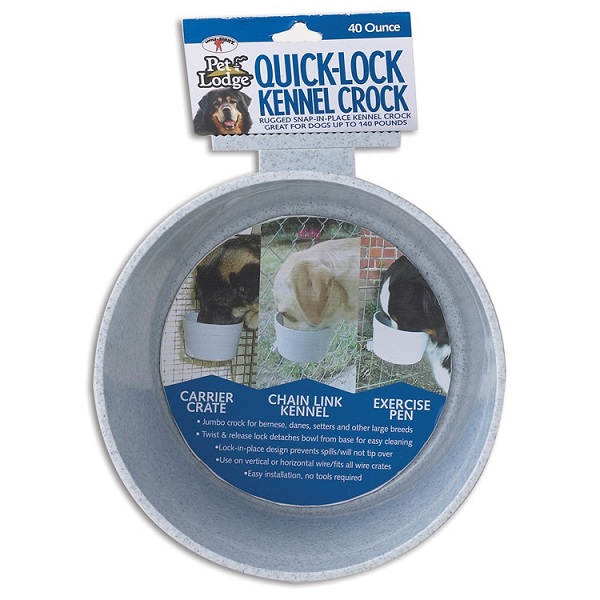 Miller MFG Pet Lodge Quick-Lock Kennel Crock