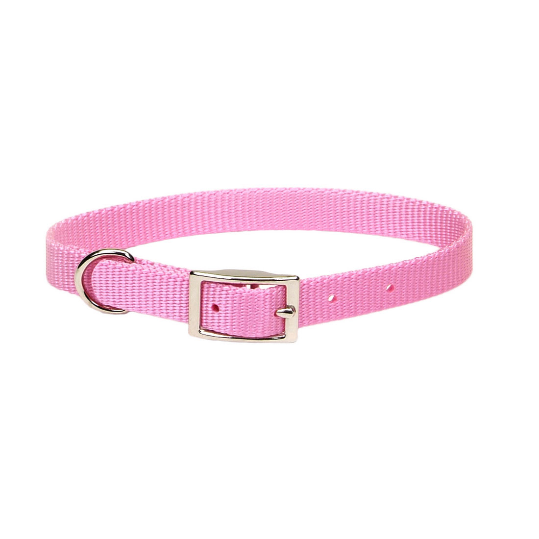 Coastal Pet Products 5/8" Adjustable Single-Ply Dog Collar w/Metal Buckle (12") - Pink