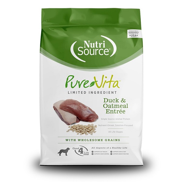 NutriSource Pure Vita Duck & Oatmeal Entrée Dog Food - 5lb