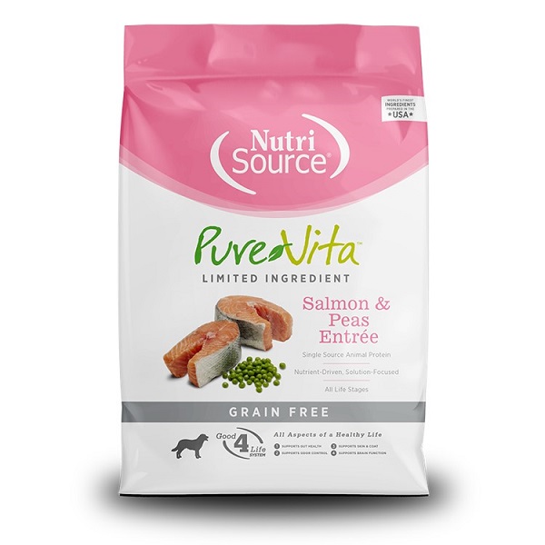 NutriSource Pure Vita Grain Free Salmon & Peas Entrée Dog Food - 15lb