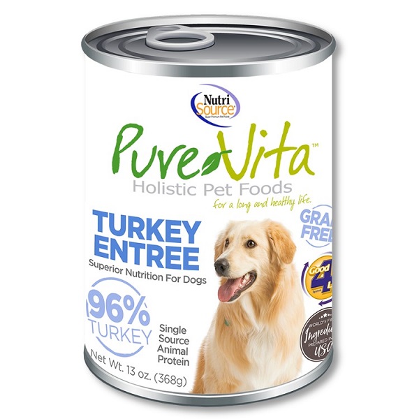 NutriSource Pure Vita Grain Free Turkey Entrée Pate Dog Food - 13oz