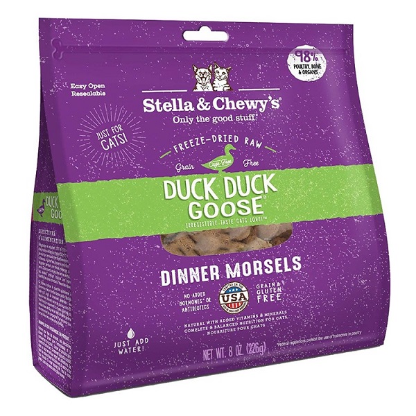 Stella & Chewy's Duck Duck Goose Dinner Morsels Freeze-Dried Raw Cat Food - 8oz