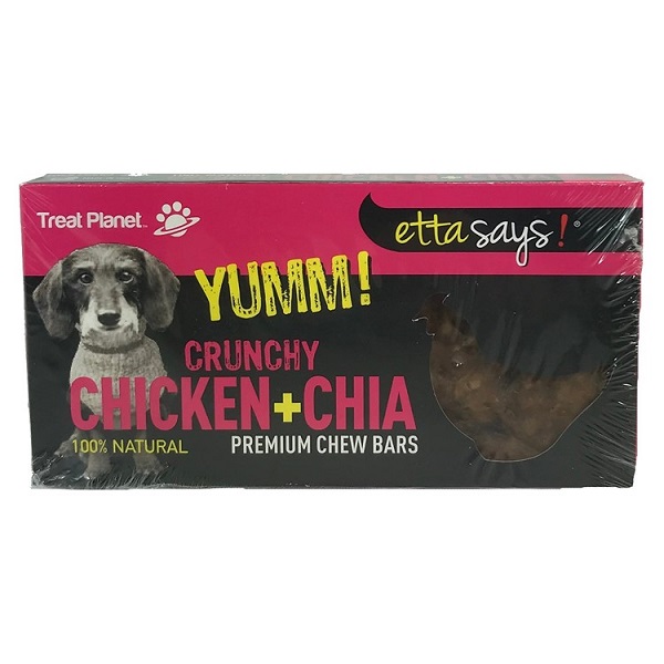 Etta Says! Crunchy Chicken + Chia Chew Bars Dog Treats