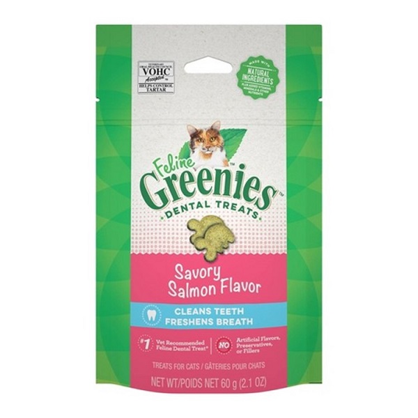 Greenies Feline Savory Salmon Flavor Adult Dental Cat Treats - 2.1oz