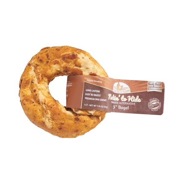 Fieldcrest Farms Nothin' to Hide 3" Bagel Peanut Butter Flavored Dog Chew - 1.76oz