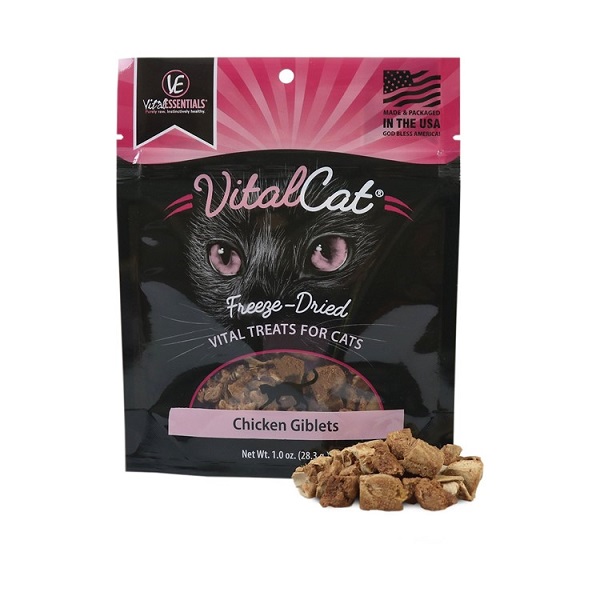Vital Essentials Chicken Giblets Freeze-Dried Grain Free Cat Treats - 1oz