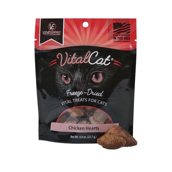 Vital Essentials Chicken Hearts Freeze-Dried Grain Free Cat Treats - 0.8oz