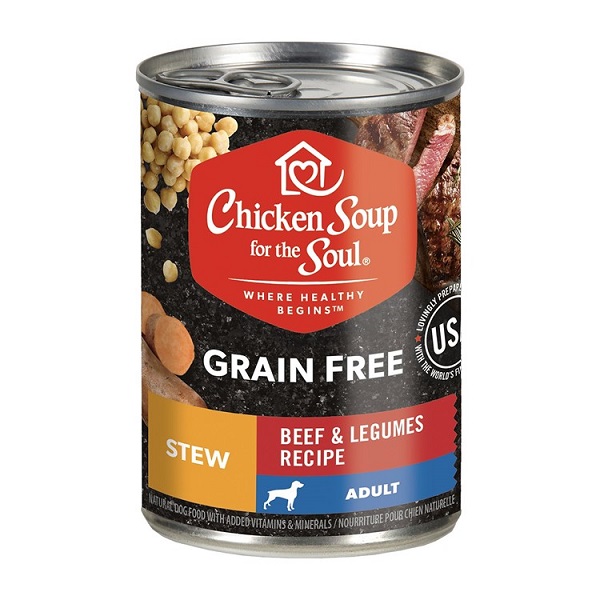Chicken Soup for the Soul Beef & Legumes Recipe Stew Grain-Free Wet Dog Food - 13oz