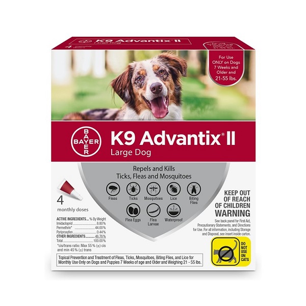 K9 Advantix II Flea & Tick Spot Treatment for Dogs (4pk)