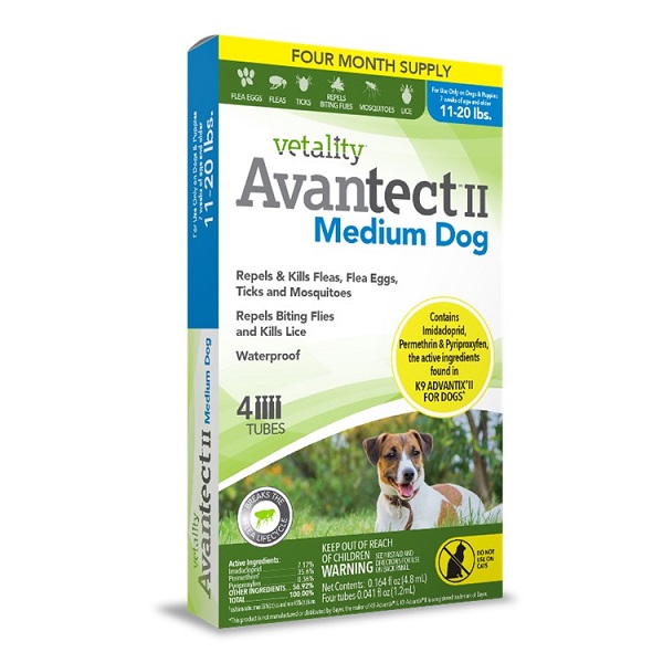 Vetality Avantect II for Dogs - 4 Dose (Medium: 11-20lbs)