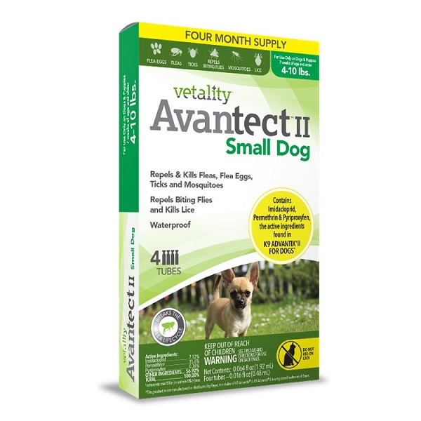 Vetality Avantect II for Dogs - 4 Dose (Small: 4-10lbs)