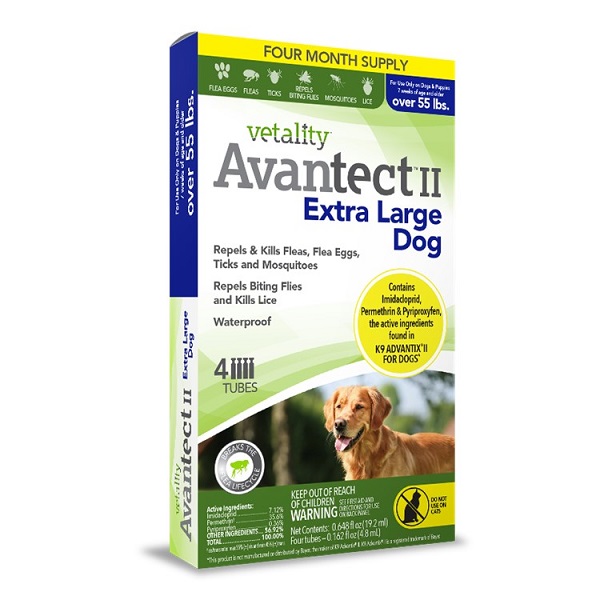 Vetality Avantect II for Dogs - 4 Dose (XL: 55lb+)