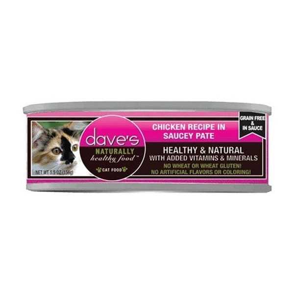 Dave's Chicken Recipe in Saucey Pate Wet Cat Food - 5.5oz
