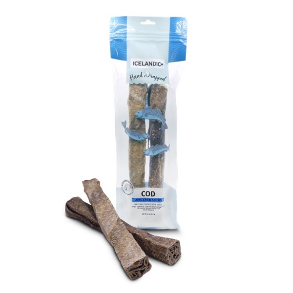 Icelandic+ Cod Skin Hand Wrapped Dog Chew Stick - 10" (2pk)