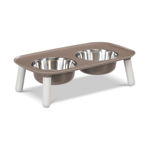 Messy Mutts Elevated Double Silicone Feeder w/Stainless Bowls