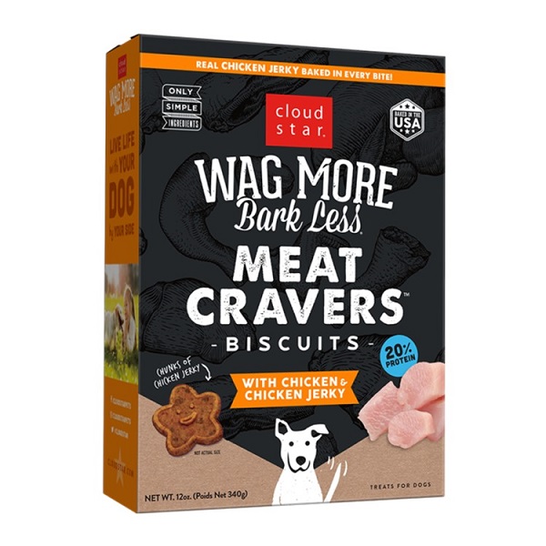 Cloud Star Wag More Bark Less Meat Cravers Chicken & Chicken Jerky Dog Biscuits - 12oz