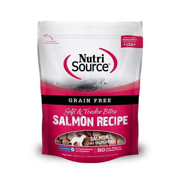 NutriSource Grain Free Salmon Recipe Bites Dog Treats - 6oz