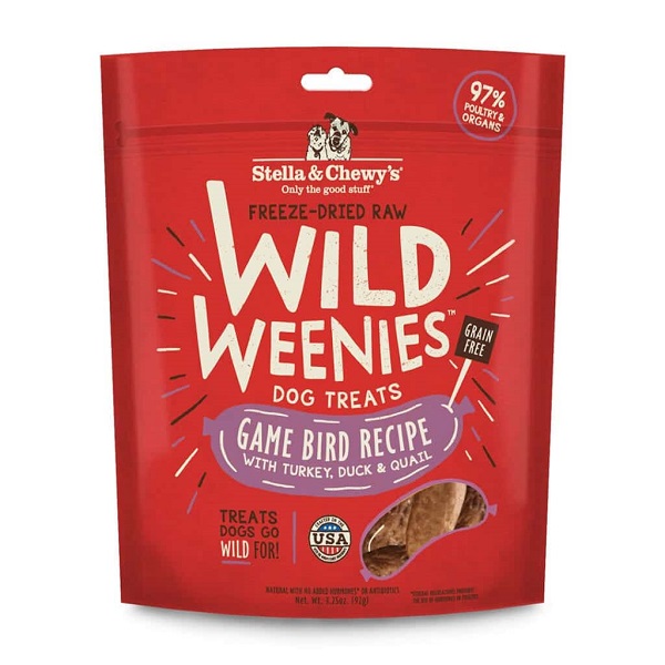 Stella & Chewy's Game Bird Wild Weenies Freeze-Dried Raw Dog Treats - 3.25oz