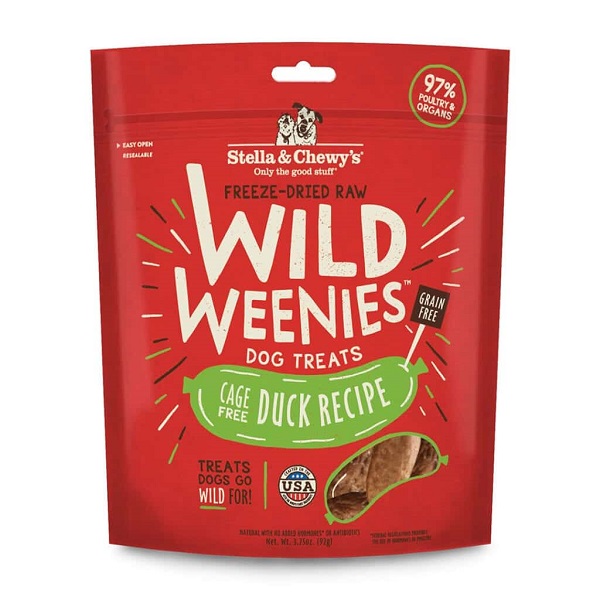 Stella & Chewy's Duck Wild Weenies Freeze-Dried Raw Dog Treats - 3.25oz