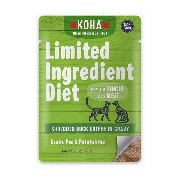 KOHA Limited Ingredient Diet Shredded Duck Entrée in Gravy for Cats - 2.8oz