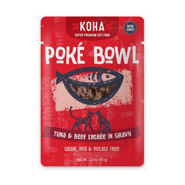 KOHA Poké Bowl Tuna & Beef Entrée in Gravy for Cats -2.8oz