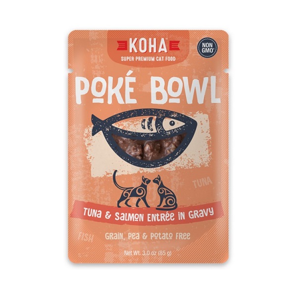 KOHA Poké Bowl Tuna & Salmon Entrée in Gravy for Cats - 2.8oz