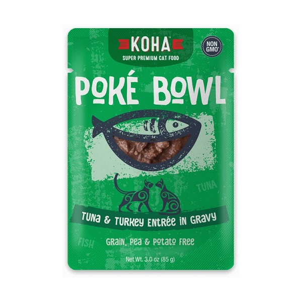 KOHA Poké Bowl Tuna & Turkey Entrée in Gravy for Cats 2.8oz