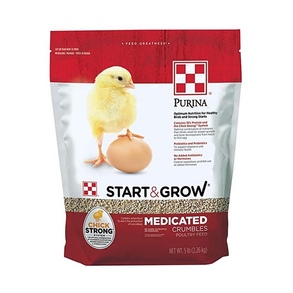 Purina Start & Grow Medicated Crumbles Poultry Feed - 5lb