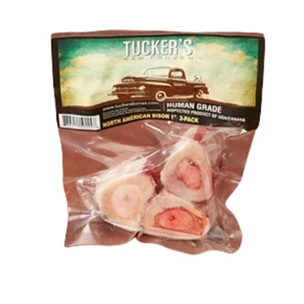 Tucker's Raw Frozen 1" Bison Bone For Dogs - 3pk