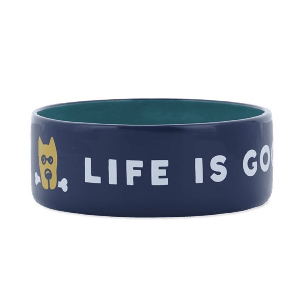 LIFE IS GOOD Ceramic Dog Bowl - 13oz