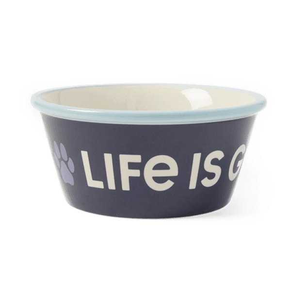 LIFE IS GOOD Ceramic Dog Bowl - 28oz