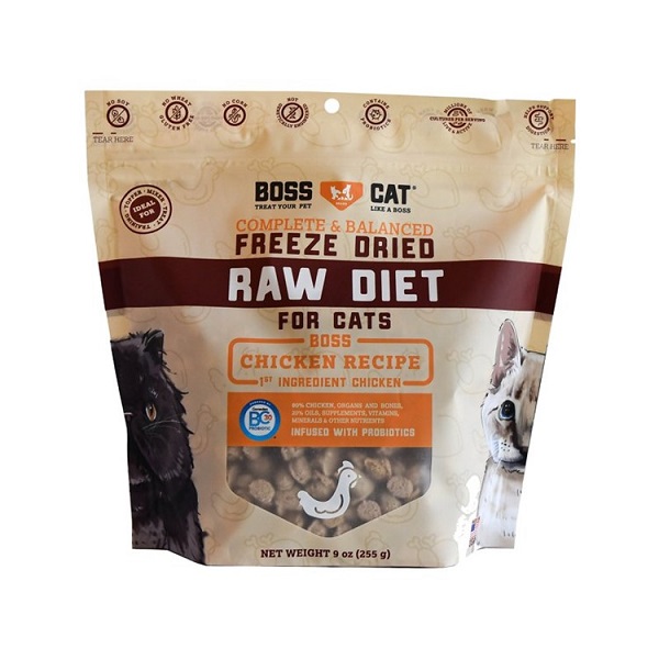 Boss Cat Complete & Balanced Freeze-Dried Raw Diet Chicken Recipe Cat Food - 9oz