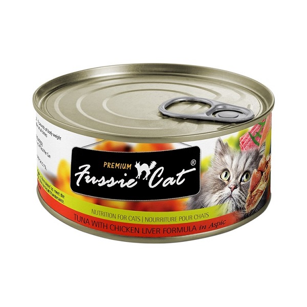 Fussie Cat Premium Tuna w/Chicken Liver Formula in Aspic Grain-Free Canned Cat Food - 2.8oz