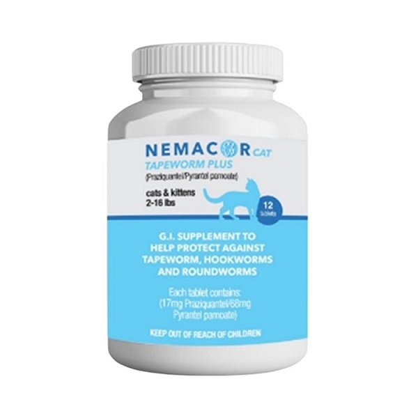 Nemacor Cat Tapeworm PLUS (Pyrantel/Praziquantel) Tablets  - 12ct