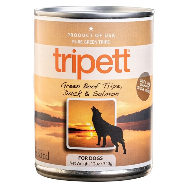 PetKind Green Beef Tripe, Duck & Salmon Tripett Grain-Free Canned Dog Food - 12oz